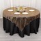 72" x 72" Black Gold Polyester Square Table Overlay Mirror Foil Party Events